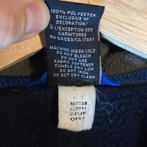 OLD NAVY Men's Navy Blue & Gray Quarter-Zip Fleece Small 0327 - Picture 8 of 9